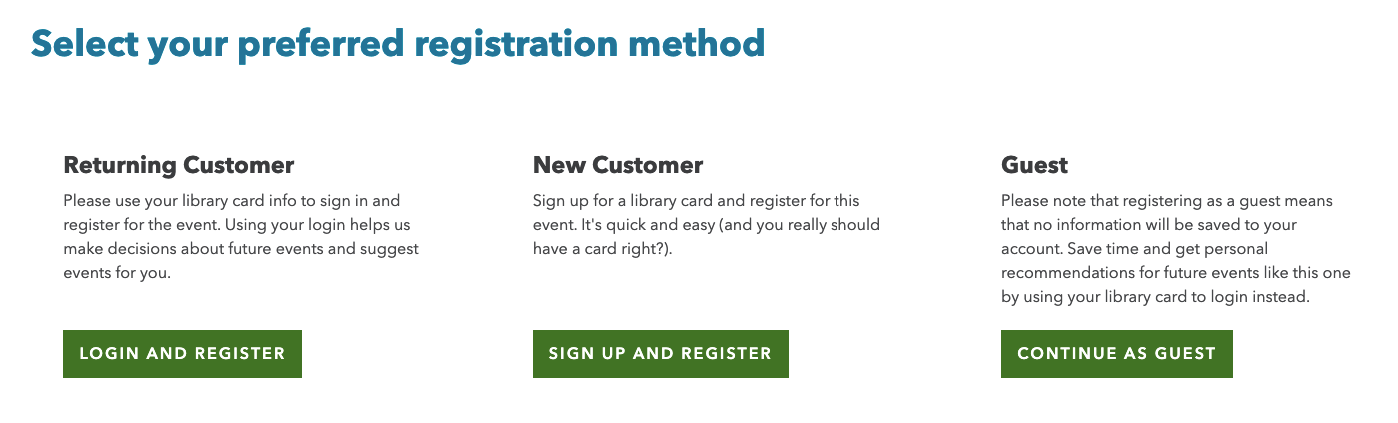 Allow event guest registration for non-cardholders